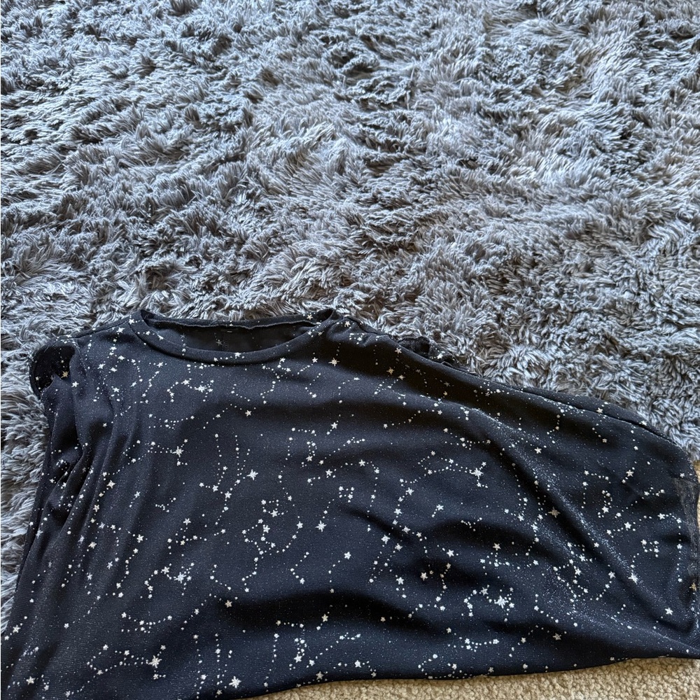 Black Starry Patterned Top